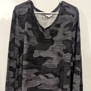Long sleeve camouflage LuLaRoe shirt